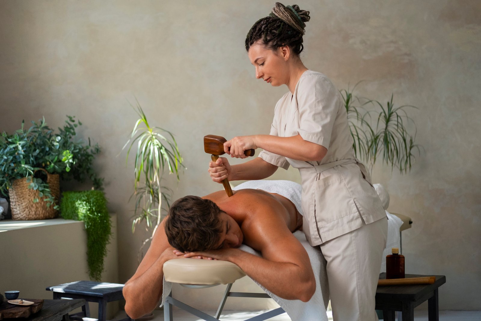 side-view-woman-working-spa side-view-woman-working-spa